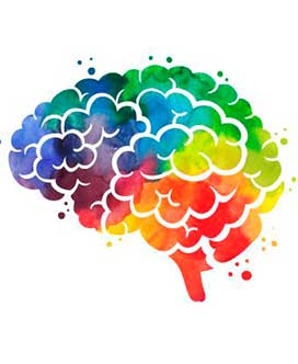 Colorful Head Illustration, Color Psychology Concept