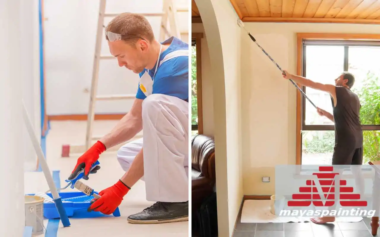 Professional house painting services by Mayas Painting ensuring a high-quality and durable finish.
